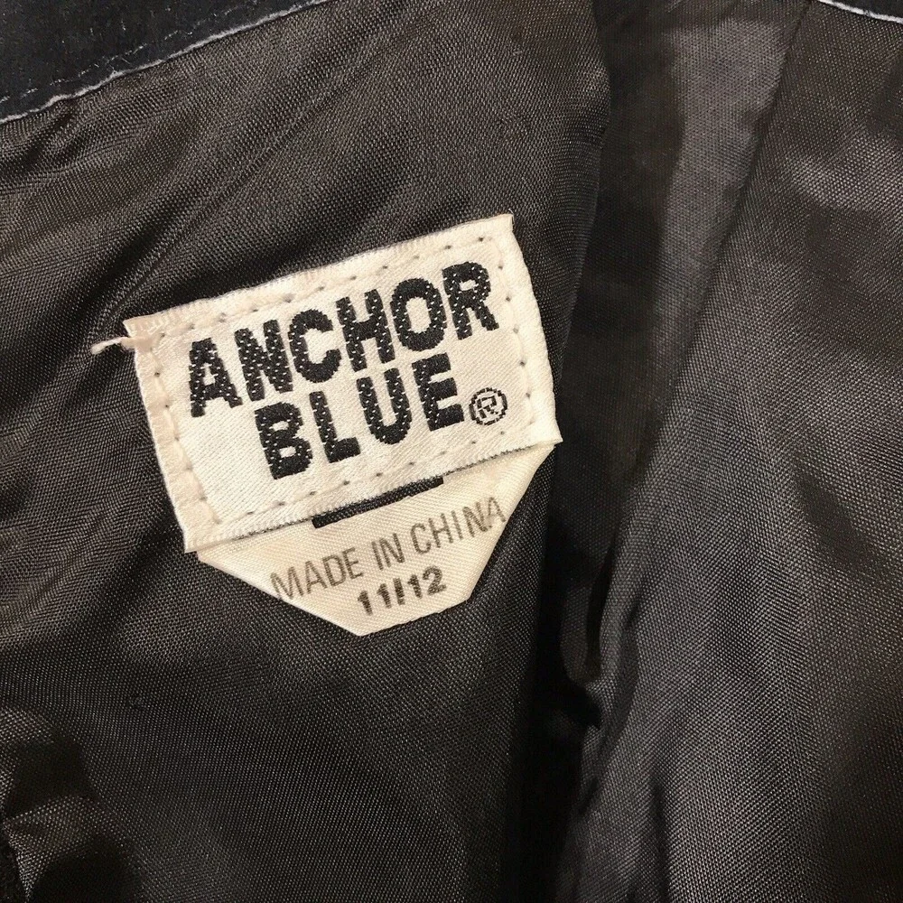 Anchor Blue Vintage Y2K Black Suede 100% Leather Dark Academia Skirt Size 11/12